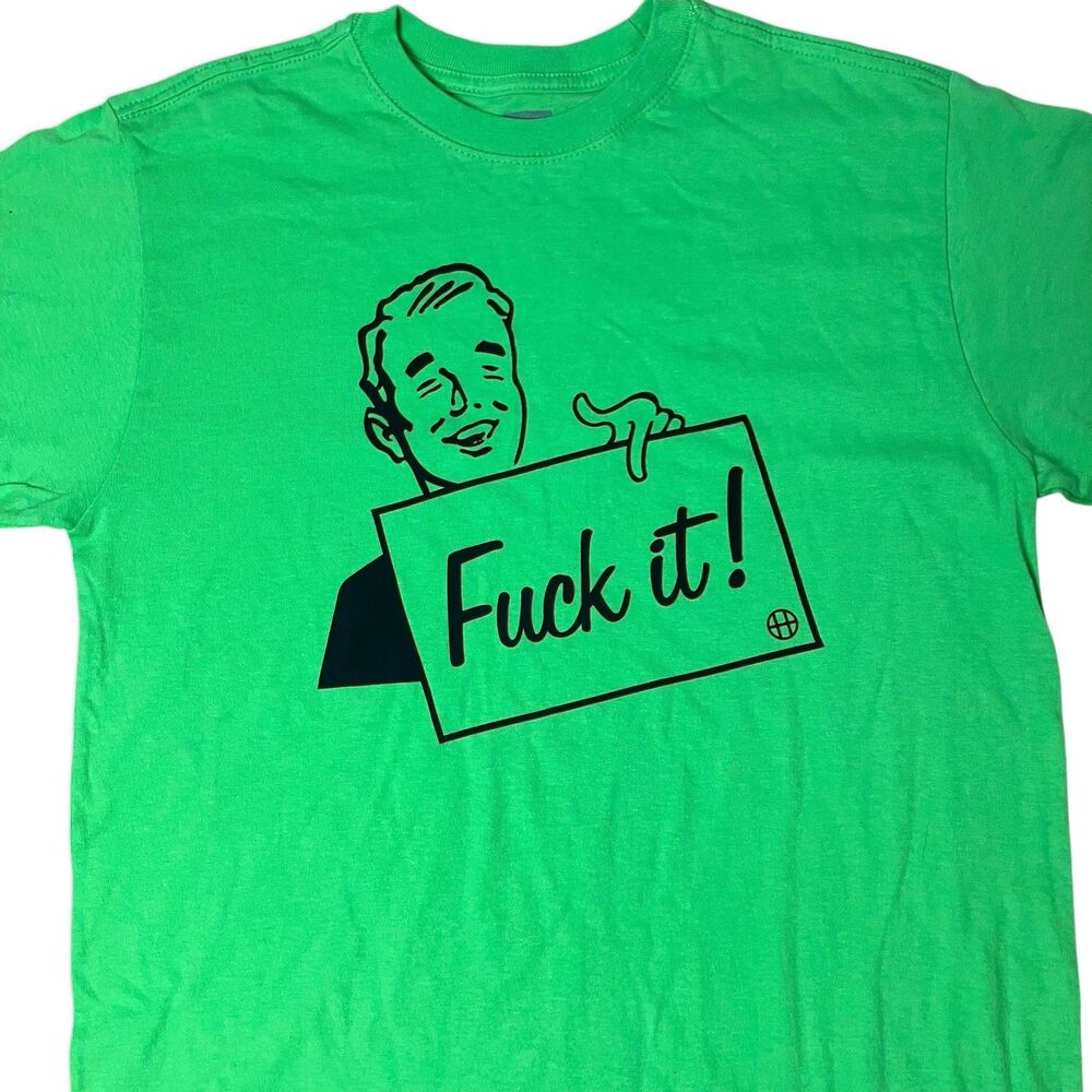 HUF T-Shirt‎ Mens S Green Cotton Graphic Print Comics Cotton Streetwear Crewneck